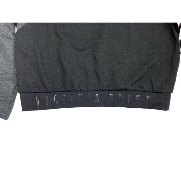 *Victoria Sport Sweatshirt Womens Size M Gray Black Colorblock Casual Athleisure - Picture 3 of 7